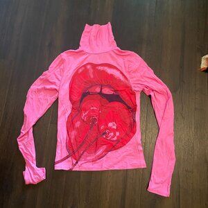 Cherry Lips Pink Turtleneck